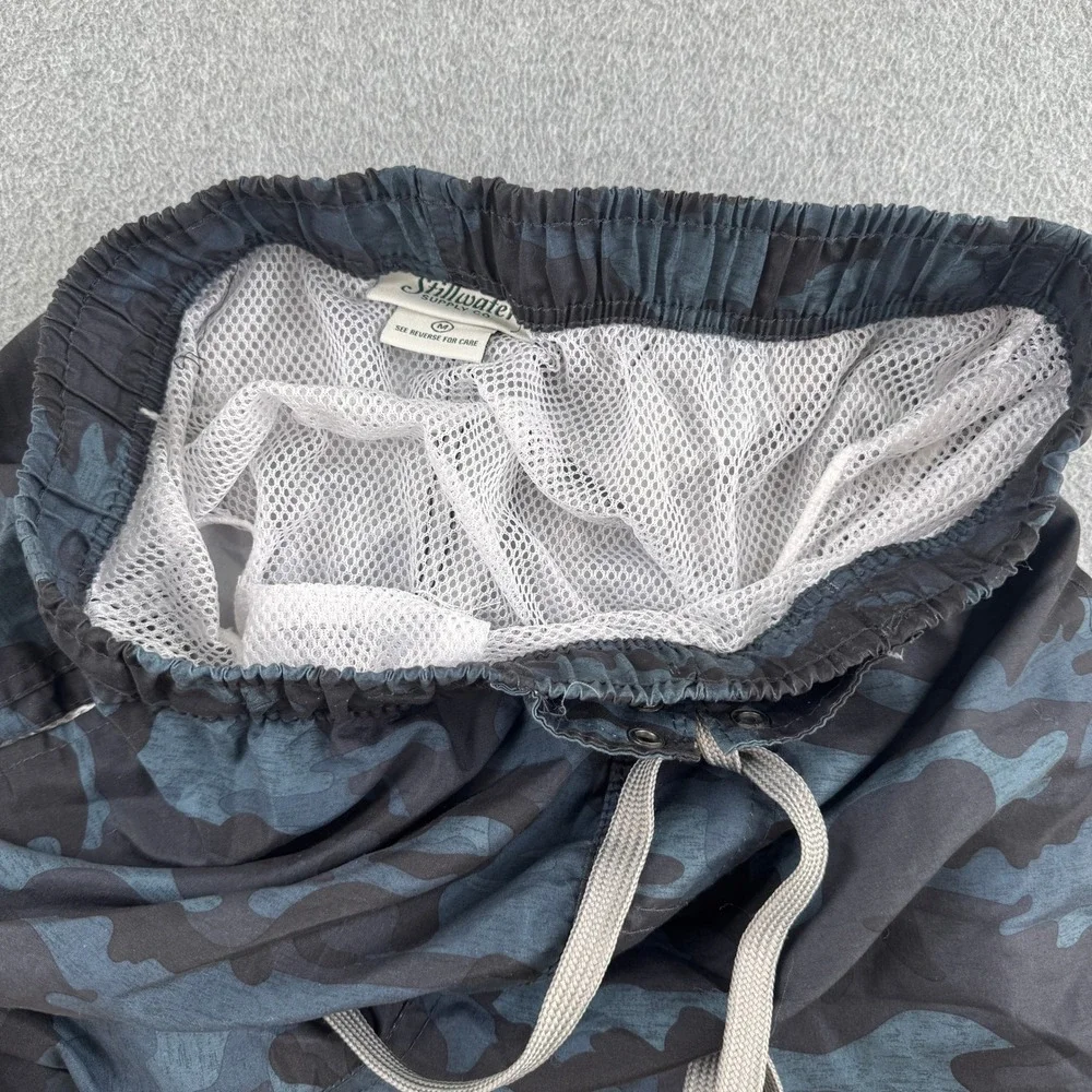 Stillwater Supply Co Swim Trunks Mens M Blue Camo Board Shorts Mesh Lined Cargo